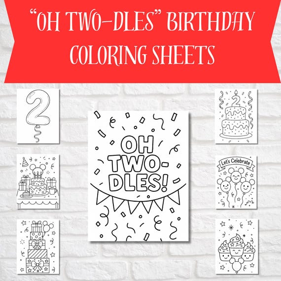 Printable 2nd Birthday Coloring Pages 1125x750