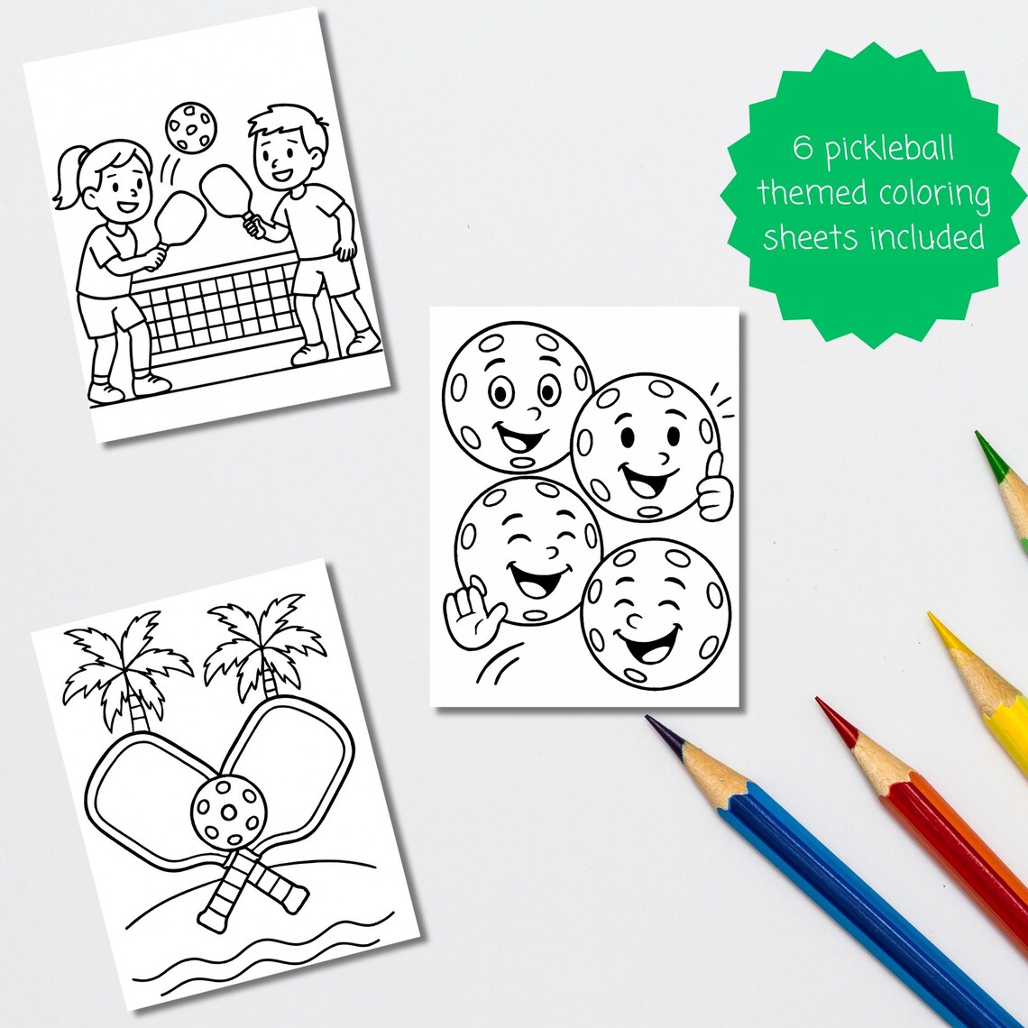 Pickleball Worksheets.pdf Pickleball Coloring Pages | Printable PDF Activity Sheets | Fun ...
