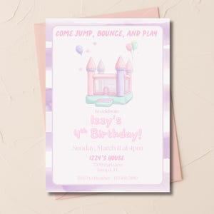 Bounce House Birthday Invitation - Editable Canva Template | Digital Party Invite | Instant Download | Jump House Theme| Play Bounce Theme