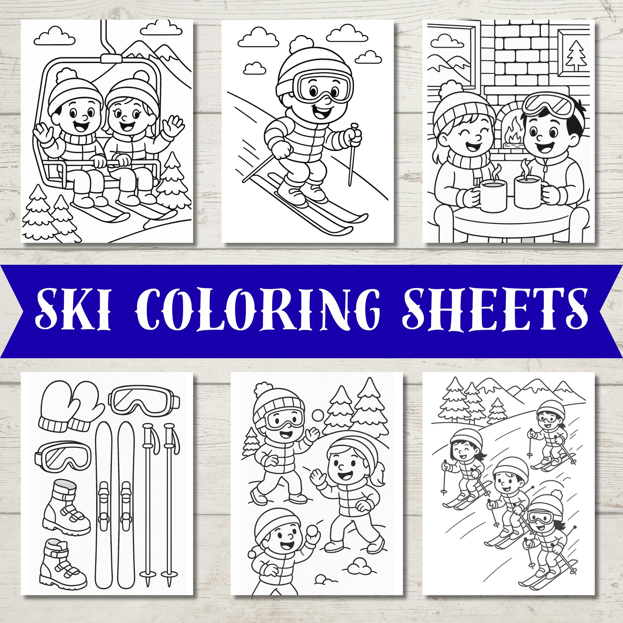 40 Super Fun Sports Crafts for Kids To Keep Them Busy 23 Ski Coloring Pages for Kids Winter Sports Printable Skiing & Snow…