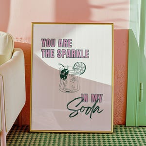 Wodka Soda vriendschapsposter | Margarita-kunstafdruk | Vriendschap liefde cocktail poster minimalistische bar kar decor afdrukbare | Collegedecoratiekunst