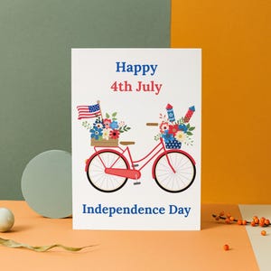 4th of July Card | Patriotic Printable Card | Independence Day Digital Card | American Flag Greeting | Red White Blue USA Card  | USA Card