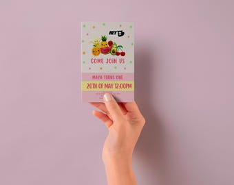 Bewerkbare Hey Bear zintuiglijke verjaardagsuitnodiging | Canvassjabloon | Direct downloaden