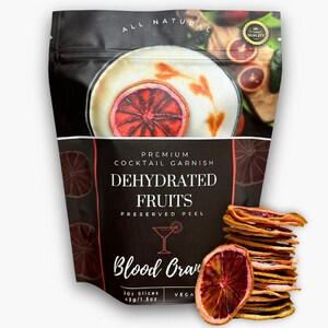 Dehydrated Blood Orange Slices | 30± Slices | DRIED FRUITS for Cocktail Garnishes & More
