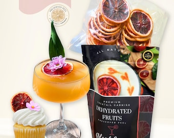 Dehydrated Blood Orange Slices | 30± Slices | DRIED FRUITS for Cocktail Garnishes & More