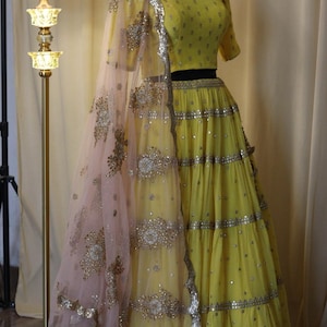 Yellow haldi  lehenga set