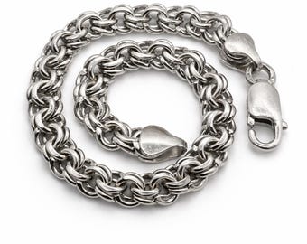 Vintage Sterling Silver Link Bracelet | Handmade 925 Silver Jewelry