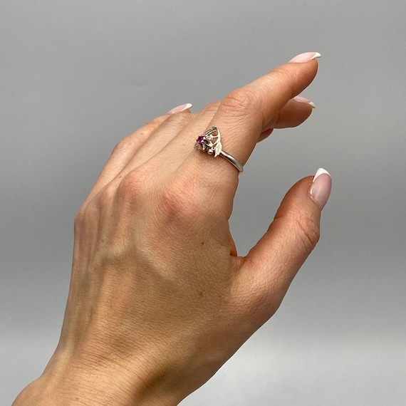 Vintage Soviet Ruby Ring – 925 Sterling Silver US… - image 7