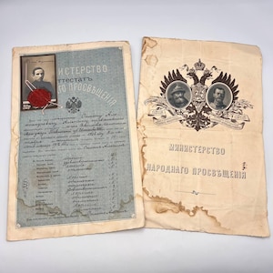 1912 Empire Schulzertifikat Diploma Tavria Krim Antikes russisches Dokument