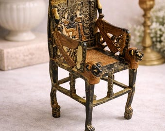 ツタンカーメンのライオンの玉座 - 博物館の椅子エジプトのファラオ