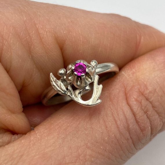 Vintage Soviet Ruby Ring – 925 Sterling Silver US… - image 6