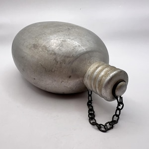 1950 Vintage USSR Military Army Aluminum Canteen Flask Field Water Bottle