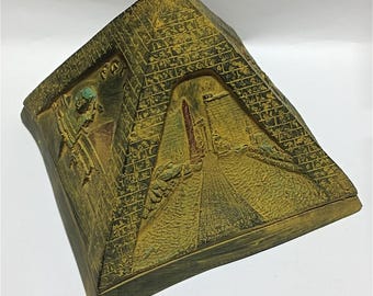 VTG エジプトピラミッド彫刻 象形文字装飾 コレクターズアイテム 古代