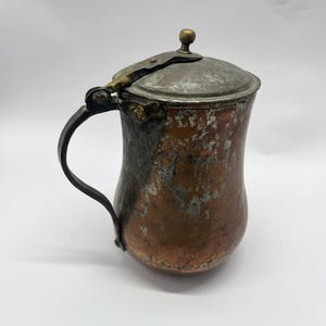 Antique Copper Dallah Arabic Coffee Pot Traditional Hand-Hammered Pitcher