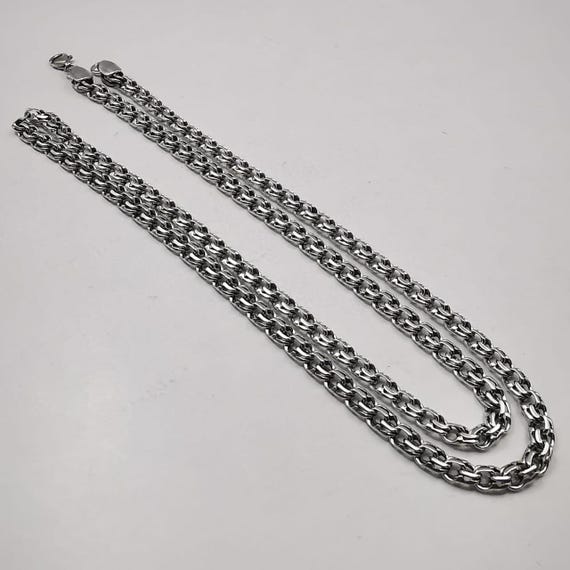 Vintage Sterling Silver Chain Necklace 925 Signed Heavy 19.69g