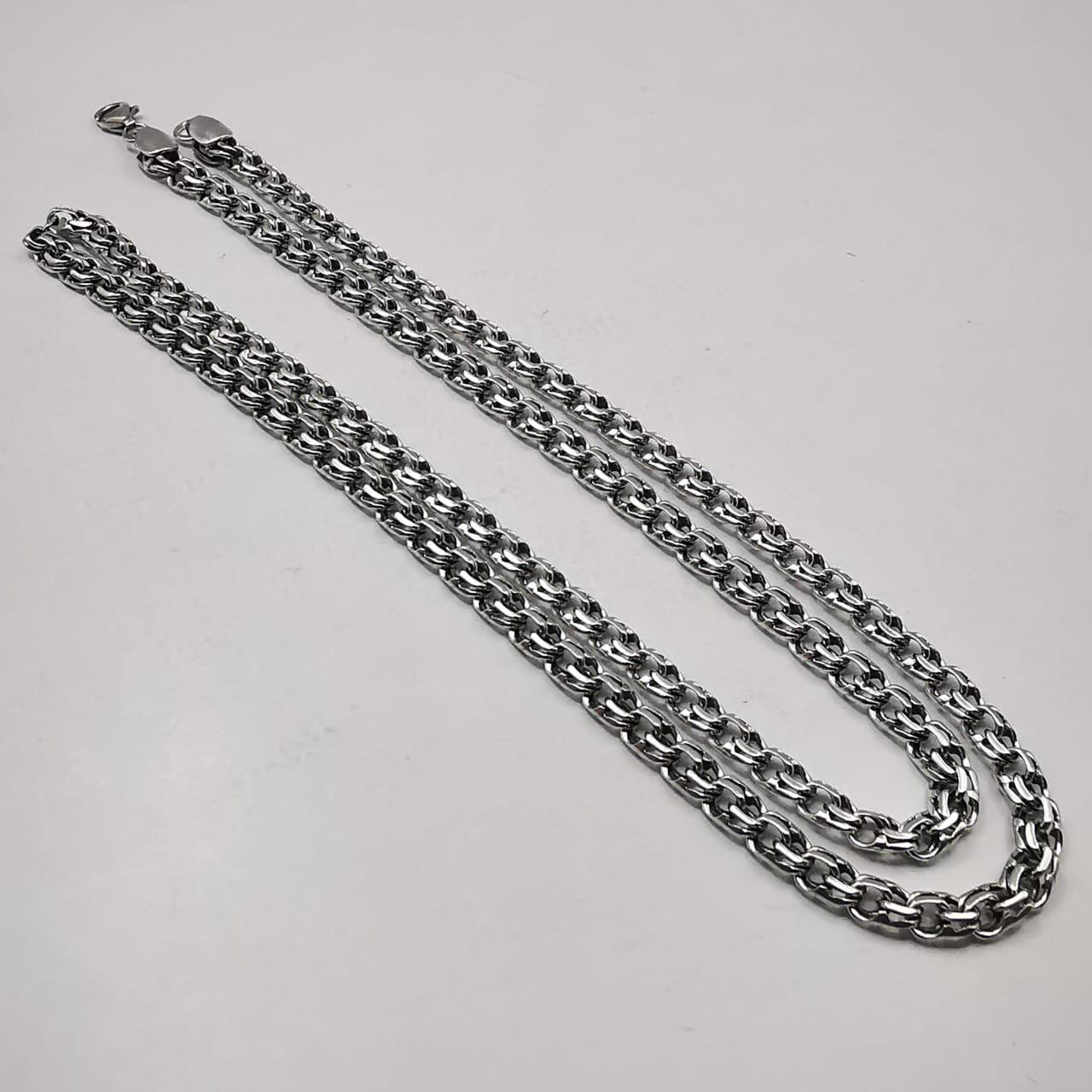 Vintage Sterling Silver Chain Necklace 925 Signed Heavy 19.69g