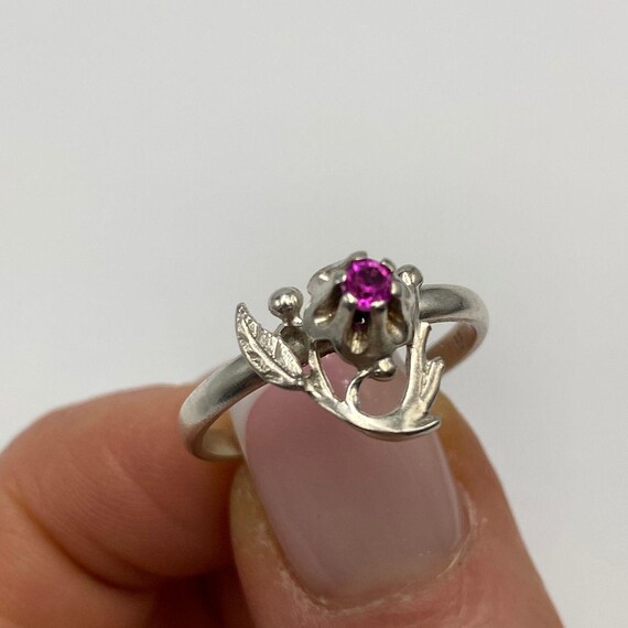 Vintage Soviet Ruby Ring – 925 Sterling Silver US… - image 4