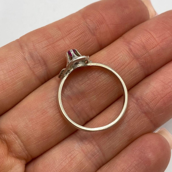 Vintage Soviet Ruby Ring – 925 Sterling Silver US… - image 9