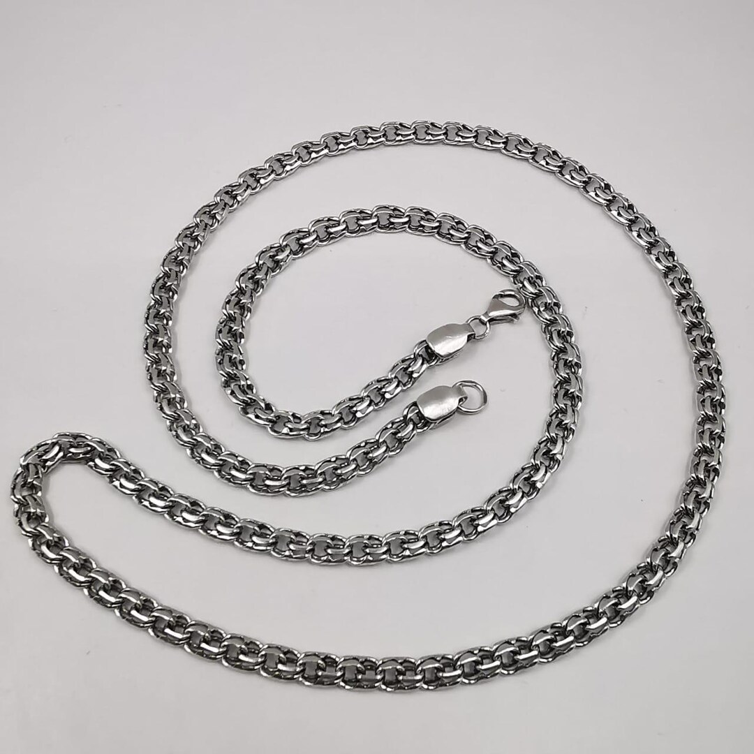 アクセサリー Silver 925 Swedge Chain Necklace Vintage Vintage Sterling Silver Chain Necklace 925 Signed Heavy 19.69g