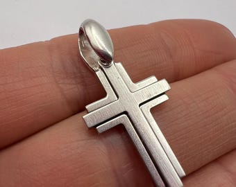 Vintage Sterling Silver Crucifix Cross Pendant Jesus Christ Religious Jewelry