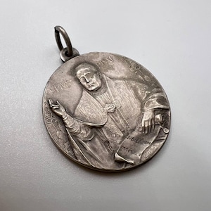 1925 Antique Christian Medal Pendant Silver Pope Pius XI Anno Jubilaei Romae