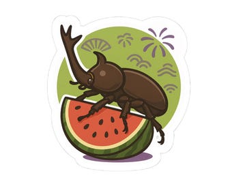 Japanese Beetle with Water Melon Stickers - Kabutomushi - Suika