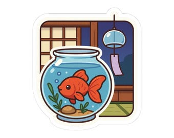 Japanese Goldfish in Japanese style room stickers - Kingyo - Washitsu