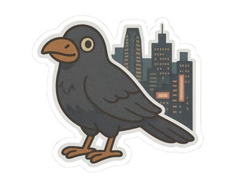 Japanese Crow in Shinjuku Stickers - Karasu
