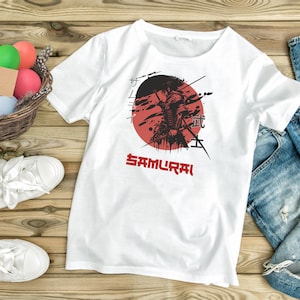 Japanese Samurai T-Shirt, Samurai T-Shirt for Men & Women, Japanese Anime Style, Samurai T-Shirt Gift for Men and Women