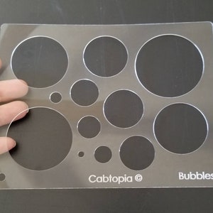 Bubbles Cabtopia Crystal Clear Cabochon, Lapidary, Jewelry Template Stencil (10-50mm)
