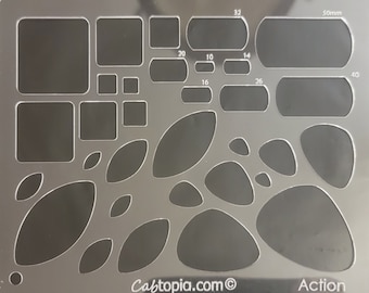 Action Cabtopia Crystal Clear Template, Cabochon, Lapidary, Jewelry Template Stencil
