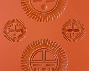 Cabtopia| Hopi Kachina |~3x4 in Texture Mat for Clay| Clay pattern stamps| Polymer clay texture and PMC TM543
