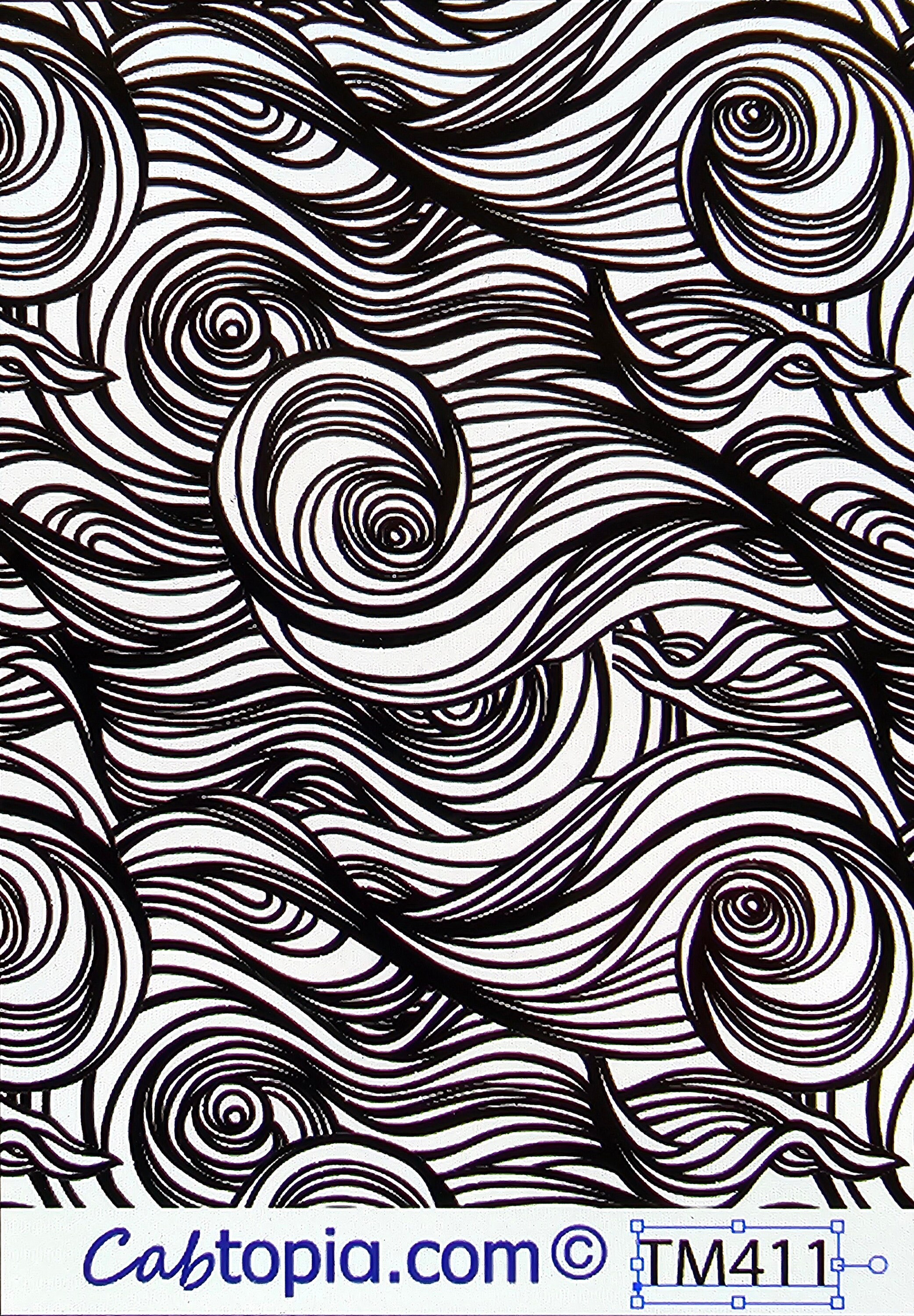Cabtopia | Zen-Wind Pattern | Texture Mat for Clay| Clay pattern stamps| Textures for Clay imprints| Polymer clay texture and PMC | TM411