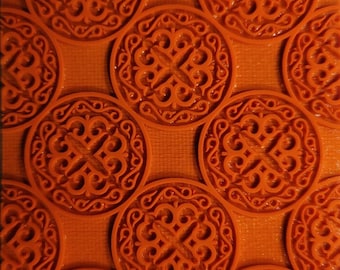Cabtopia| Asian Carving |~3x4 in Texture Mat for Clay| Clay pattern stamps| Polymer clay texture and PMC TM559