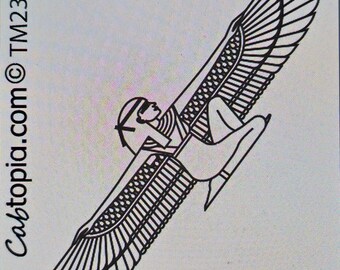 Cabtopia | Winged Egyptian | Texture Mat for Clay| Clay pattern stamps| Textures for Clay imprints| Polymer clay texture and PMC | TM238