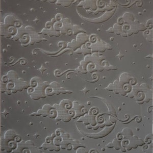 Cabtopia| Clouds Stars Moons | Texture Mat for Clay| Clay pattern stamps| Clay imprints| Polymer clay texture and PMC | TM482