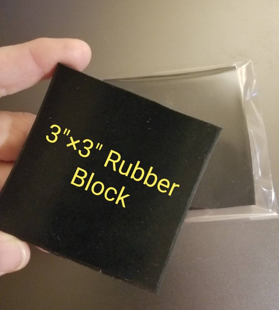 One 3x3 inch 50 duro rubber block for Jewelry press