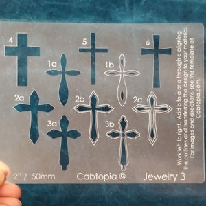 Jewelry #3  Cross Cabtopia Crystal Clear Lapidary, Jewelry Template stencil