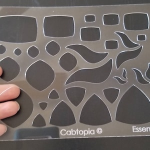 Essential Cabtopia Crystal Clear Template, Cabochon, Lapidary, Jewelry Template Stencil