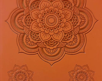 Cabtopia| Mandala |~3x4 in Texture Mat for Clay| Clay pattern stamps| Polymer clay texture and PMC TM545