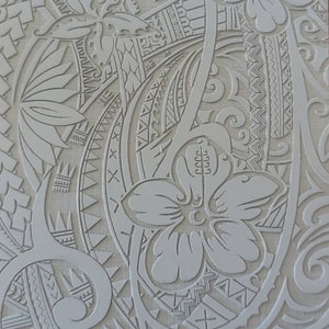 Cabtopia | Polynesian Tribal Flowers | Texture Mat for Clay| Clay pattern stamps| Clay imprints| Polymer clay texture and PMC | TM503