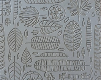 Cabtopia | Leaves and Stuff | Texture Mat for Clay| Clay pattern stamps| Textures for Clay imprints| Polymer clay texture and PMC | TM502