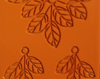 Cabtopia| Leaves Jewelry |~3x4 in Texture Mat for Clay| Clay pattern stamps| Polymer clay texture and PMC TM541