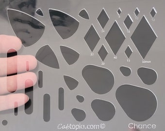 Chance Cabtopia Crystal Clear Template, Cabochon, Lapidary, Jewelry Template Stencil