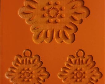 Cabtopia| Lace Jewelry |~3x4 in Texture Mat for Clay| Clay pattern stamps| Polymer clay texture and PMC TM534