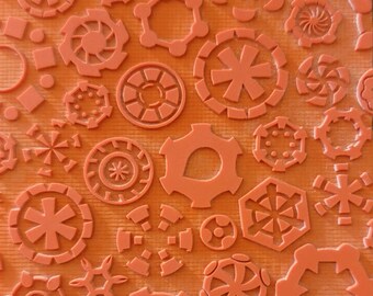 Cabtopia| Cogs |~3x4 in Texture Mat for Clay| Clay pattern stamps| Polymer clay texture and PMC TM533