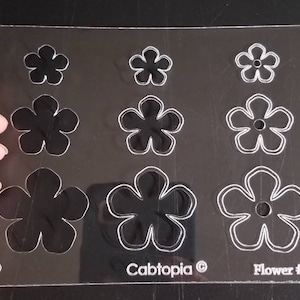 Flower #1 Cabtopia Crystal Clear Lapidary, Jewelry Template stencil