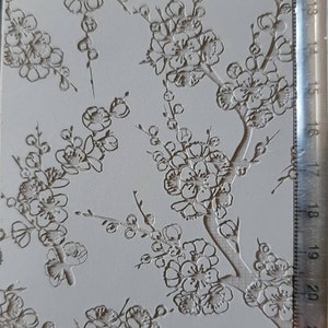Cabtopia| Cherry Blossoms | Texture Mat for Polymer clay| Clay pattern stamps| Clay imprints| Polymer clay texture and PMC | TM279