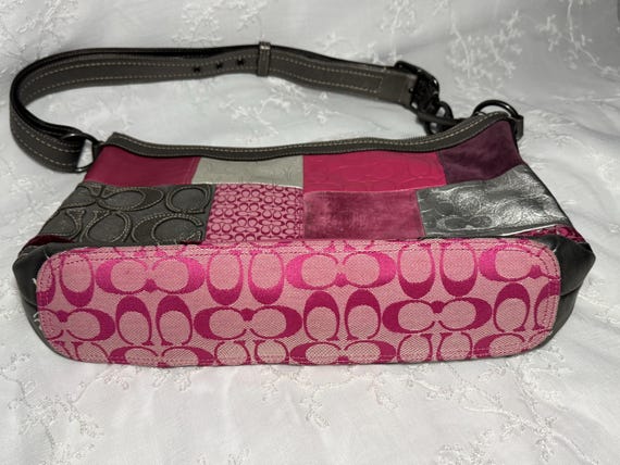 Coach Y2K Pink & Silver Patchwork Crossbody Bag - Etsy