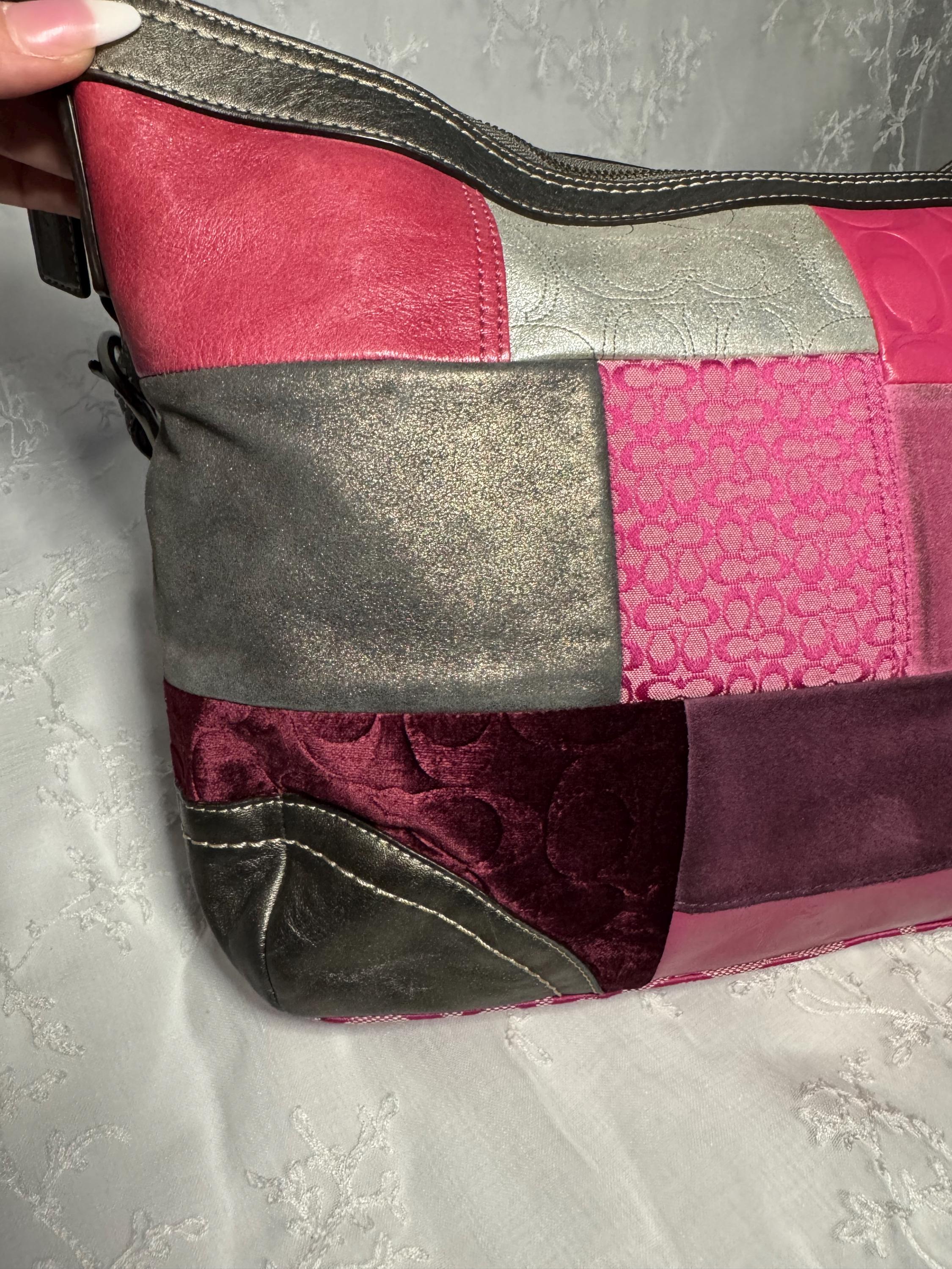 Coach Y2K Pink & Silver Patchwork Crossbody Bag - Etsy